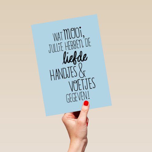 wat mooi jullie hebben de liefde handjes en voetjes gegeven