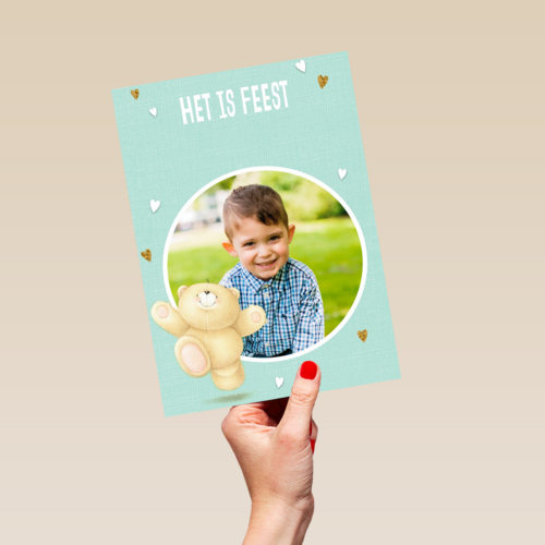 het is feest met een forever friends fotokaart