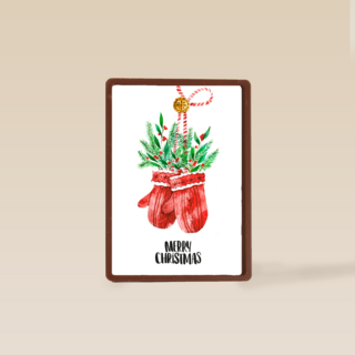 Kerstkaart klassiek handschoenen