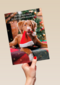Kerstkaart klassiek Hond met kerstmuts