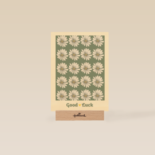 Good luck kaart met witte bloemetjes