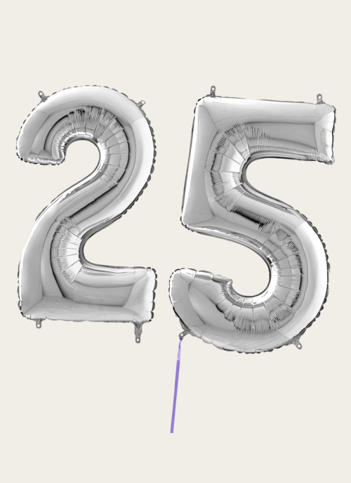 Hallmark Cijferballon 25 Jaar Zilver XL |  Cadeau Ballonnen |