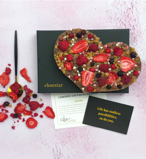 Chocstar Chocolade Hart Bosvruchten