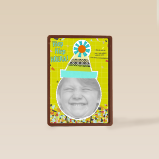 foto kaart verjaardag kids jongen met feestmuts