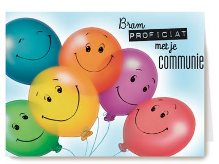 proficiat met jouw communie smilie ballonnen
