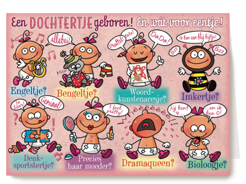 smile kaart een dochtertje geboren en wat voor eentje