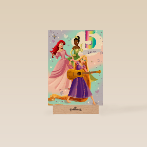 Verjaardagskaart Disney prinses 5 jaar