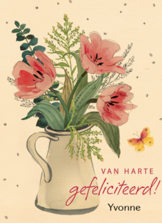 watercolor bloemen in vaas
