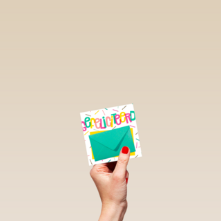 Felicitatiekaart groene envelop