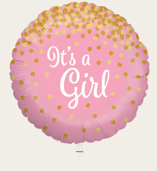 Ballon Baby Girl Lichtroze Goud