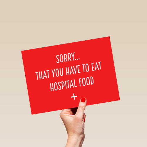 beterschapskaart grappig sorry for hospital food