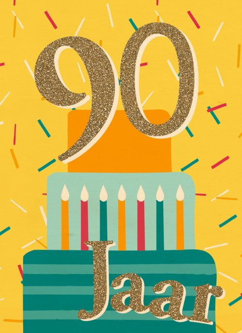 verjaardagskaart 90 jaar met cadeautjes