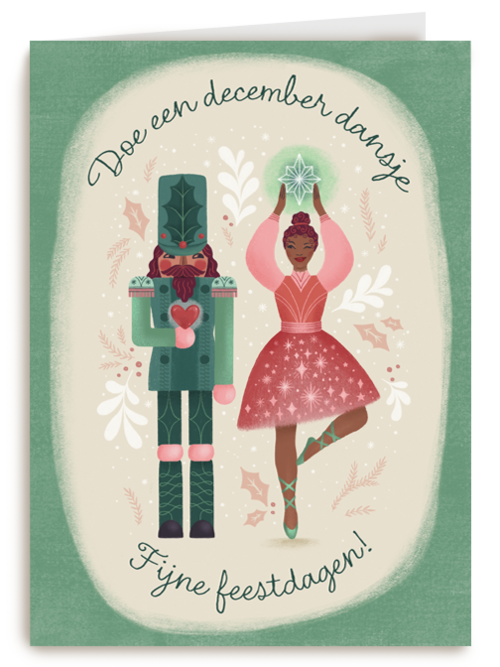 Kerstkaart klassiek doe een december dansje