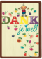 smile kaart bloemetjes dank je wel
