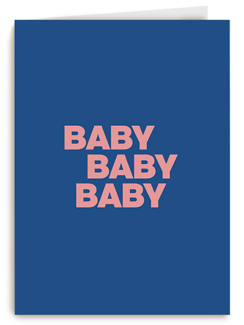 Kaart Hallmark | Geboorte felicitatie | And C Baby Baby Baby kaart blauw