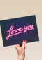 Liefde kaart neon Love you