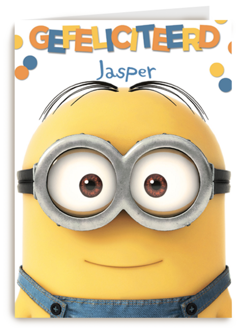 Despicable Me minion dave met bril Gefelicitieerd