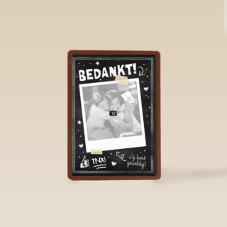 fotokaart krijtbord zwart wit bedankt