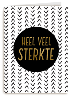 Beterschapskaart Gouden letters Heel veel sterkte