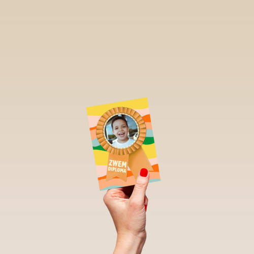zwemdiploma fotokaart lintje