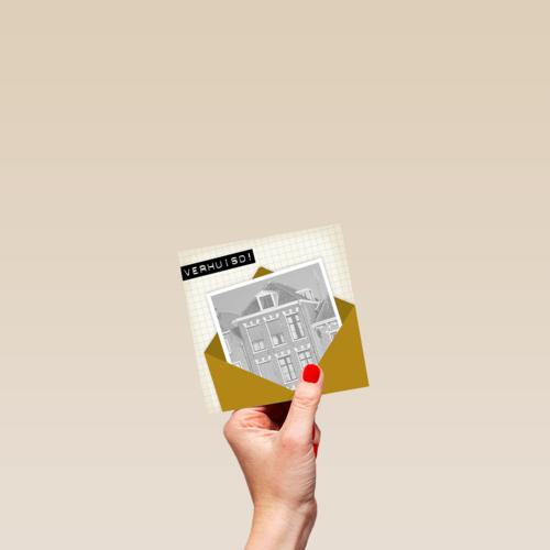 verhuisd envelop ruitjespapier