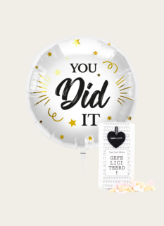 Ballon You Did It Met Brievenbus Snoep Hartjes Hartstikke Gefeliciteerd