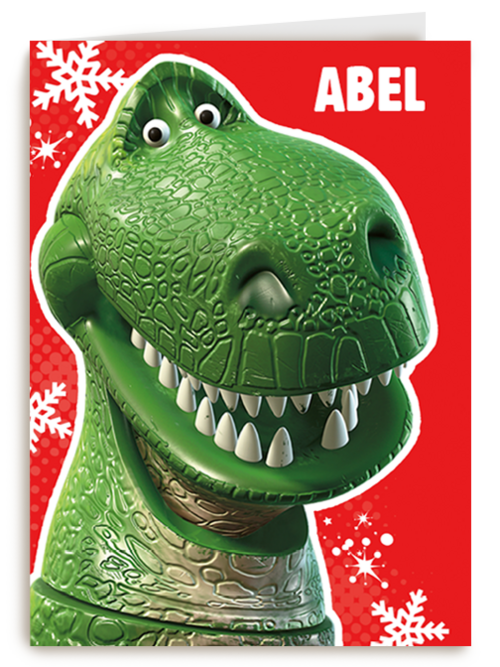 Toy Story kerstkaart Rex