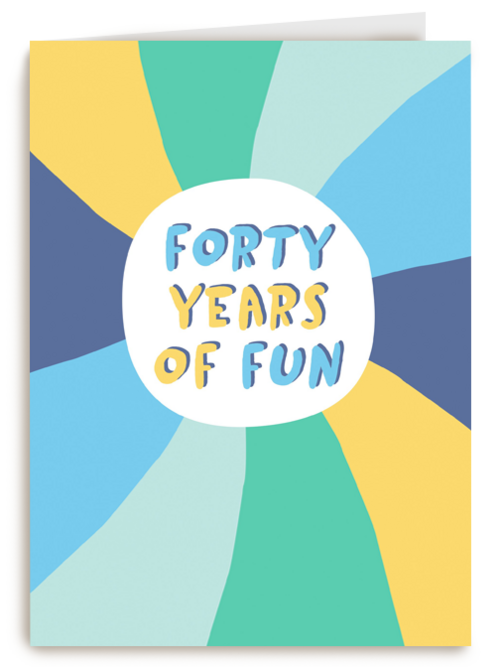 Verjaardagskaart 40 years of fun Man