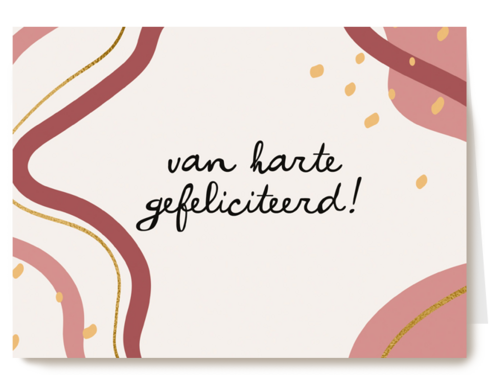gefeliciteerd kaart vrouw stippen van harte gefeliciteerd