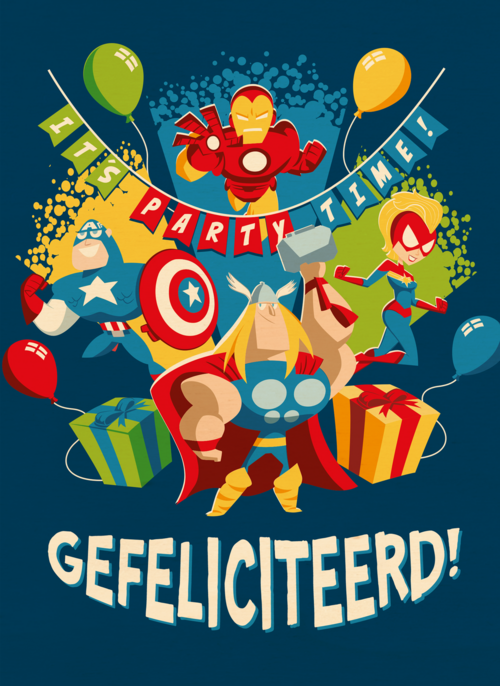 Avengers verjaardagskaart slinger