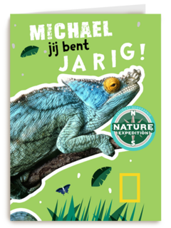 verjaardag kaart kameleon