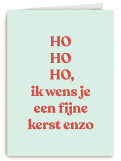 kerstkaart hohoho ik wens je fijne kerst enzo