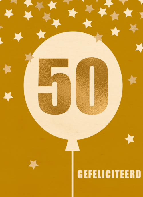 Verjaardagskaart leeftijden 50 ballon