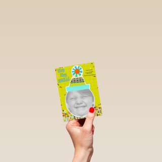 foto kaart verjaardag kids jongen met feestmuts