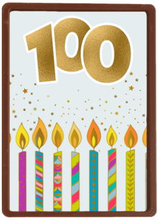 Verjaardagskaart 100 jaar met kaarsjes