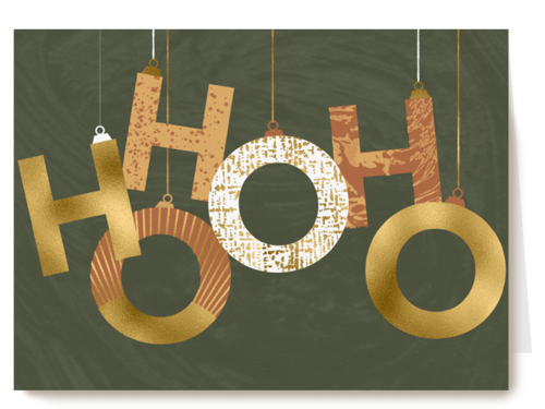 hohoho op groen kerstkaart