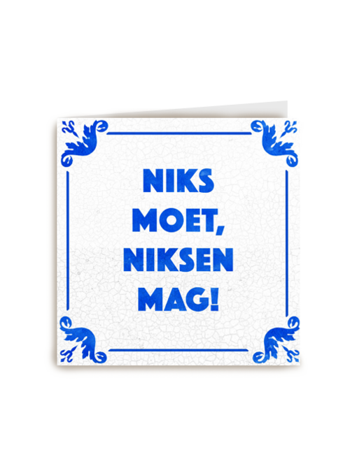 Zomer kaart niks moet niksen mag