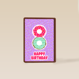 Verjaardagskaart 8 jaar confetti