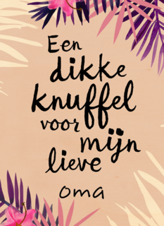 een dikke knuffel voor mijn lieve oma