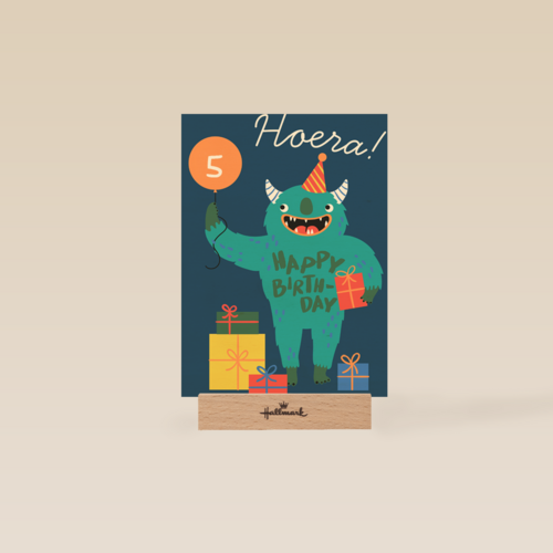 Hoera monsterkaart Happy Birthday