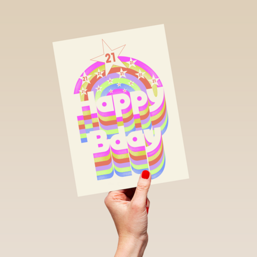 happy 21 bday met disco regenboog