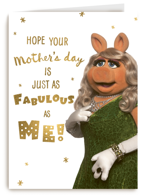moederdag kaart miss piggy fabulous as me