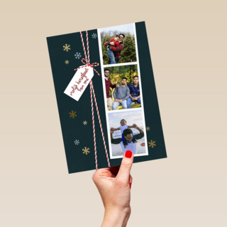 kerstkaart fotokaart fotostrip 3 kaders