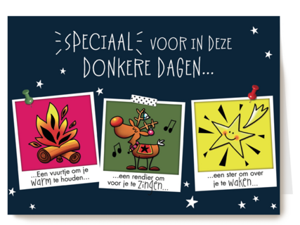 Kerstkaart speciaal voor de donkere dagen
