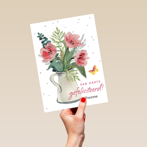 watercolor bloemen in vaas