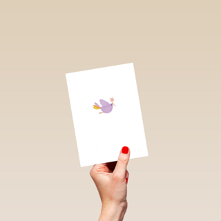 Sterktekaart vogel met bloem