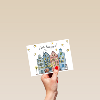 Kerstkaart getekend Lieve kerstgroet