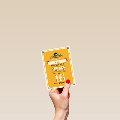 jarig 16 leeftijd zestien jaar