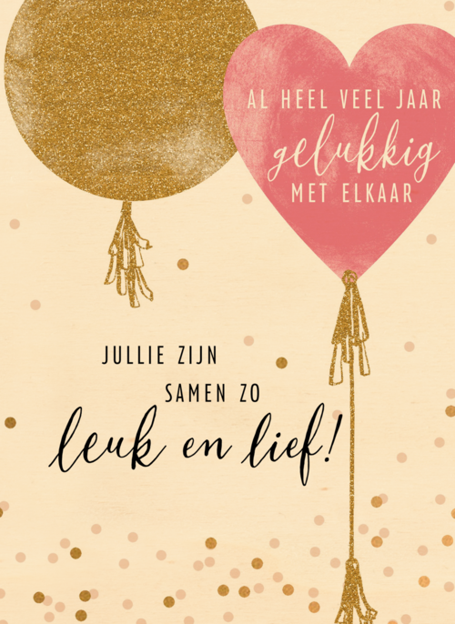 Houten Kaart Huwelijksjubileum | Houten Kaart Hallmark | Huwelijksjubileum | Trouwdagkaart Jullie Zijn Samen Zo Leuk En Lief