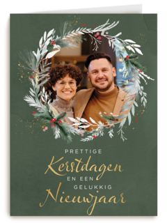 Prettige kerstdagen gelukkig nieuwjaar fotokaart